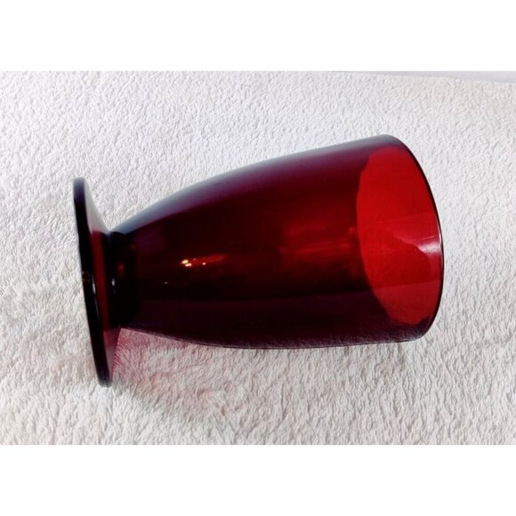 Vintage Anchor Hocking Royal Rubby Red Glass Footed Tumbler Iced Tea MCM 5.5" - Picture 6 of 12
